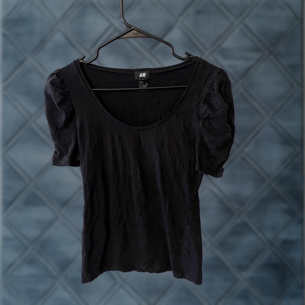 H&M VINTAGE H&M Cotton T-Shirt Women Small Black Solid Crew Neck Casual All Seasons Men's Size S / US 4 / IT 40 - 1 Thumbnail