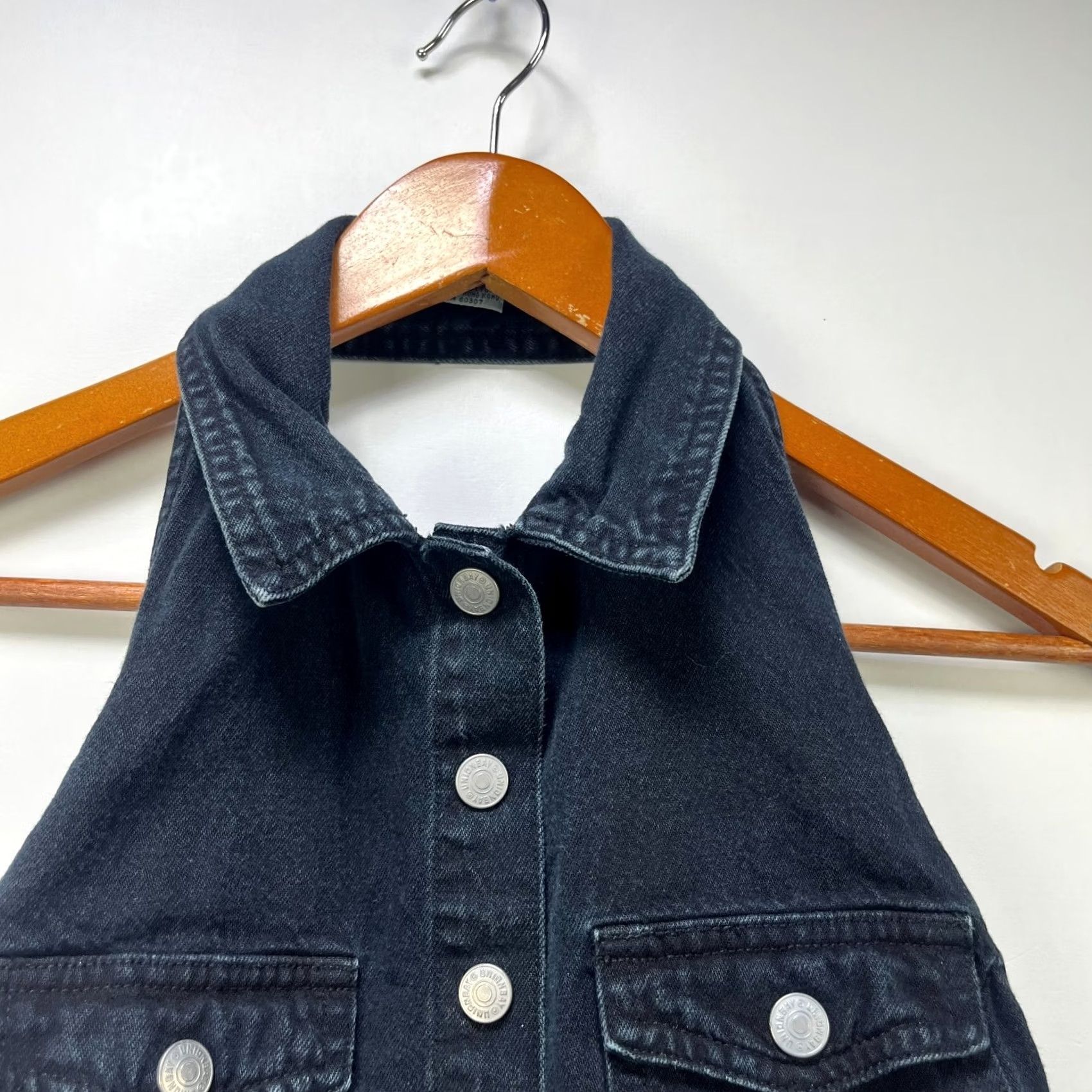 Vintage VINTAGE UNIONBAY Tank Womens Small Halter Crop Top Sleeveless Black Cotton 90s USA Western Solid Size S / US 4 / IT 40 - 4 Thumbnail