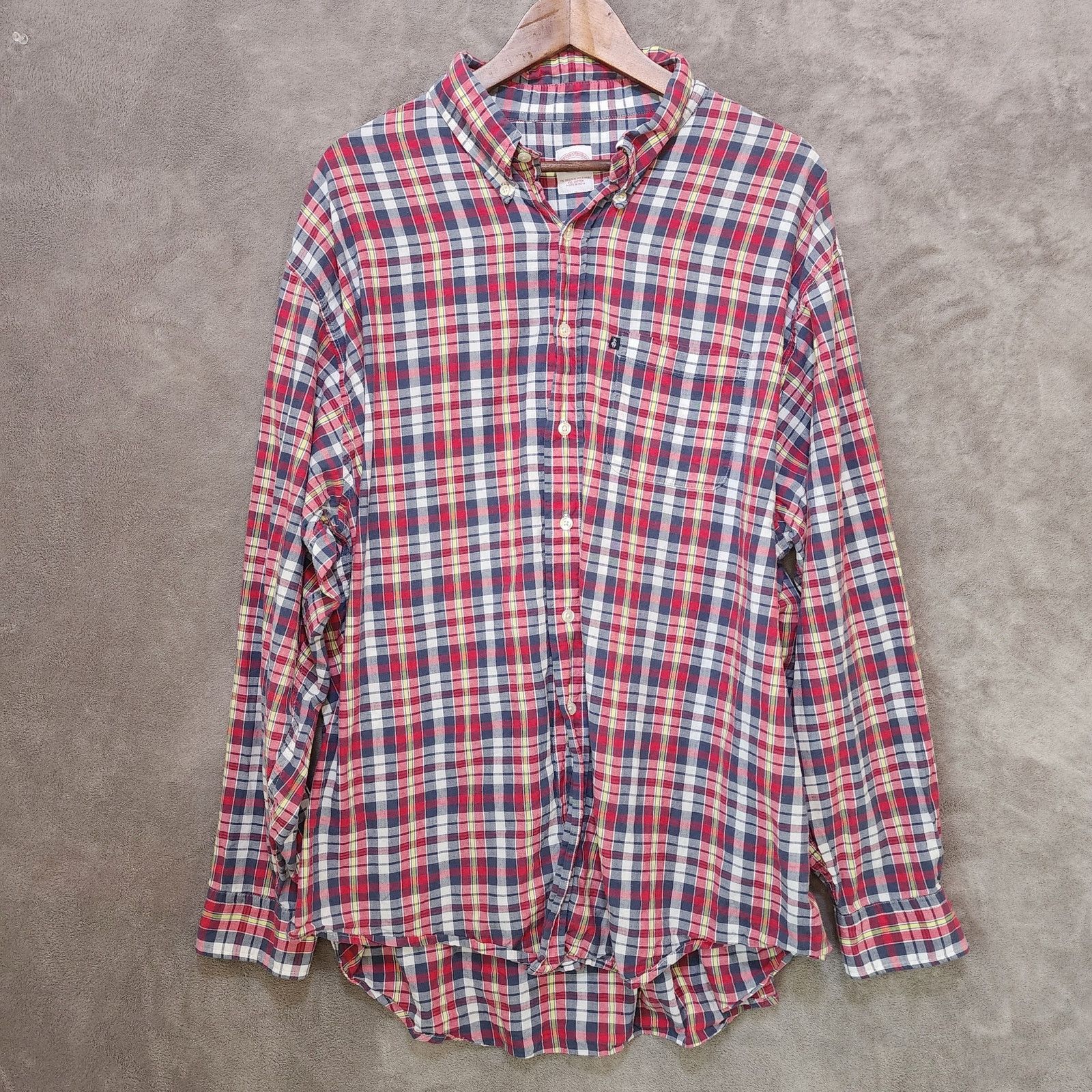 Brooks Brothers Brooks Brothers 346 XXL Plaid Shirt Red White Size US XXL / EU 58 / 5 - 2 Thumbnail