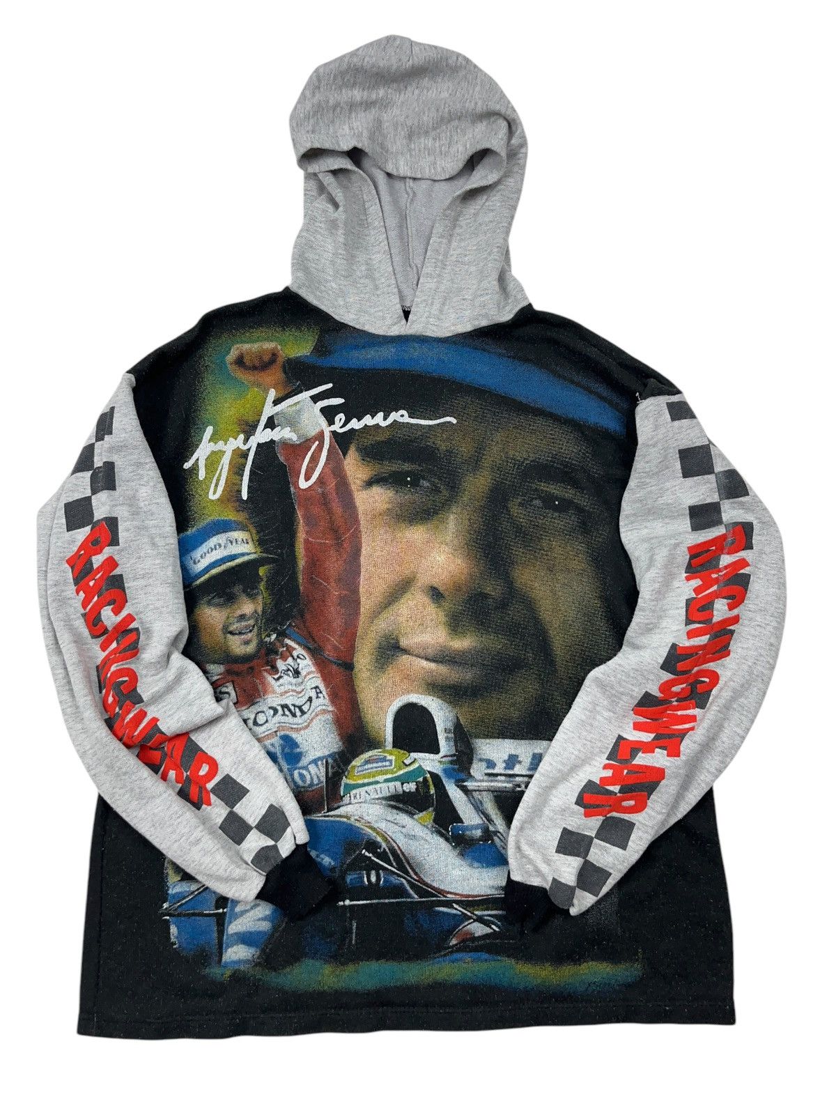Formula 1 × Vintage Vintage Ayrton Senna All Over Print Hoodie Racing F1 Honda Size US M / EU 48-50 / 2 - 3 Thumbnail