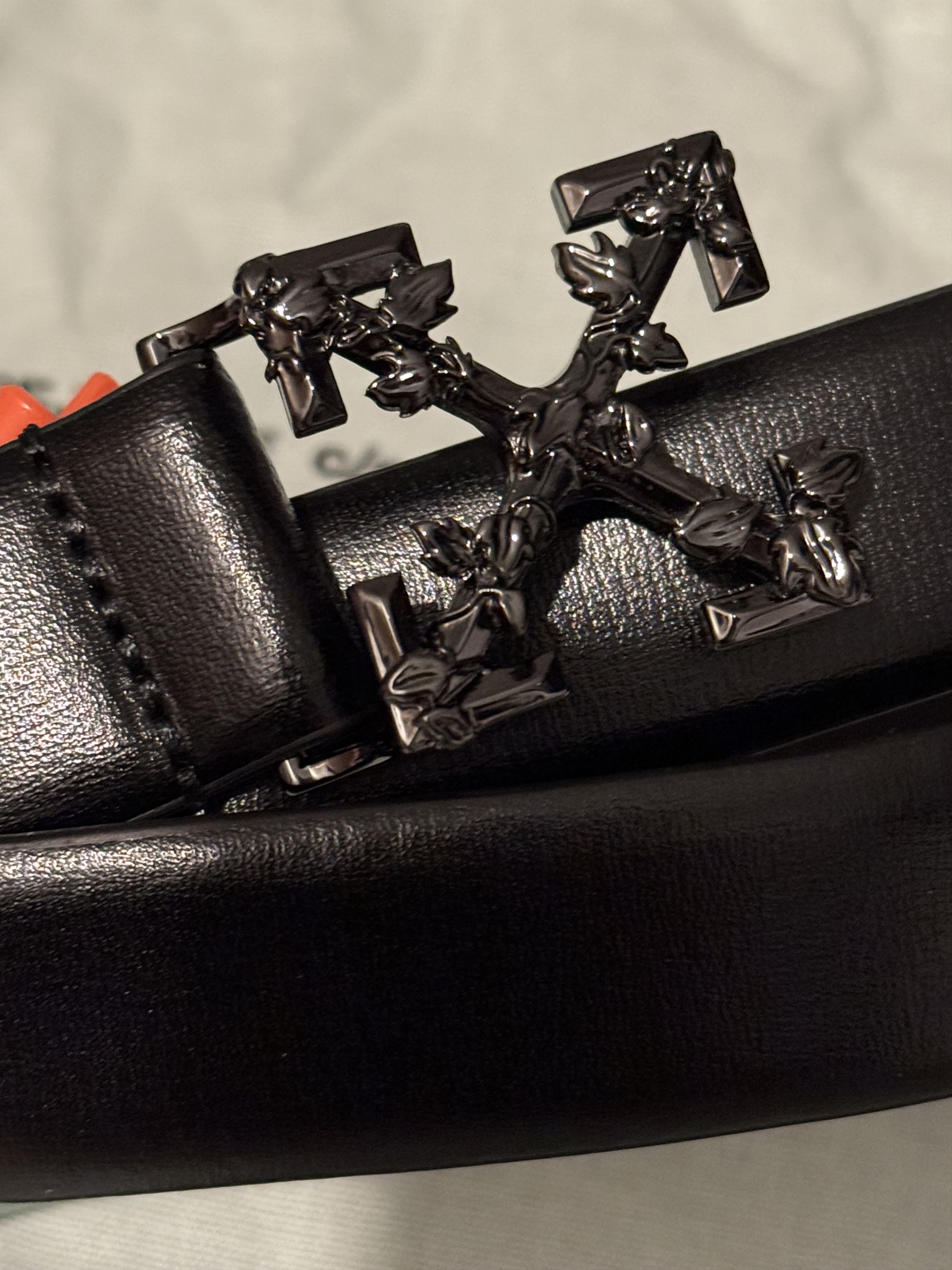 Pre-owned Off-white X Virgil Abloh Co Twist Arrow Belt In Black