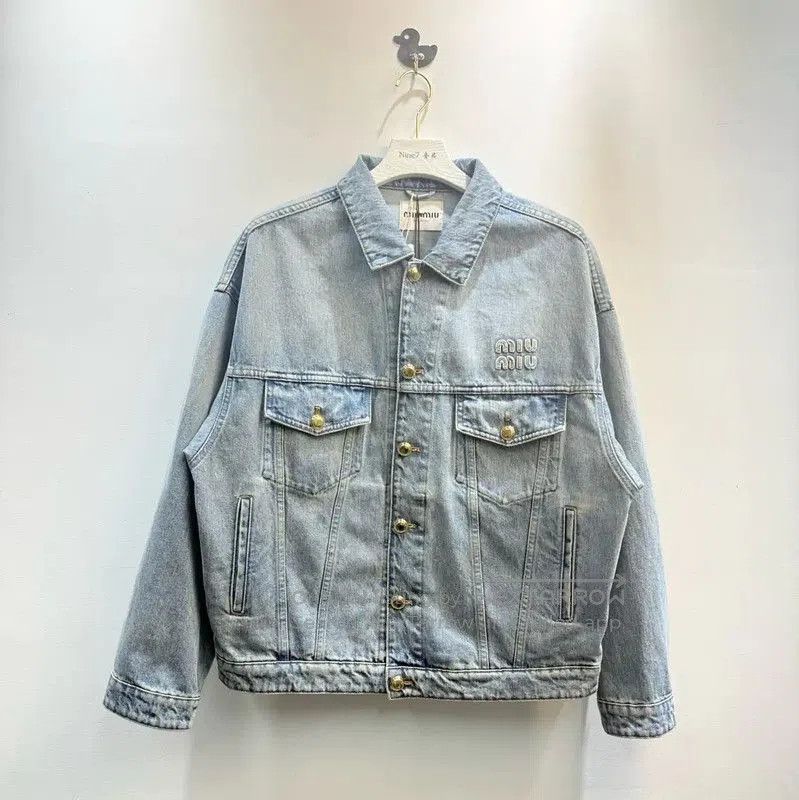 Miu Miu Miu Miu Light Blue Denim Jacket for Women . Size XS / US 0-2 / IT 36-38 - 1 Thumbnail