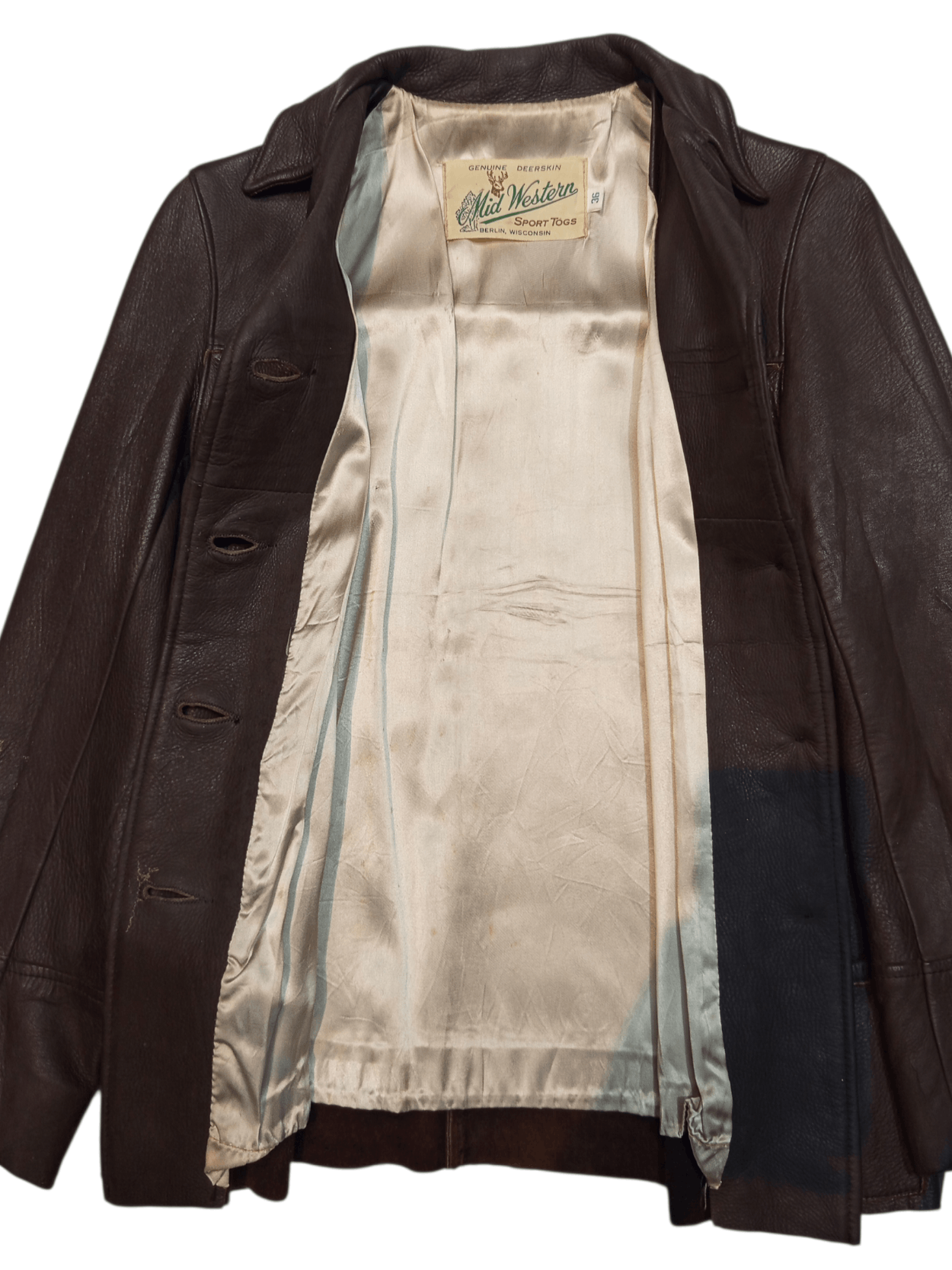 Vintage 1950s Mid Western Sport Togs Deerskin Leather Jacket Size S / US 4 / IT 40 - 4 Thumbnail
