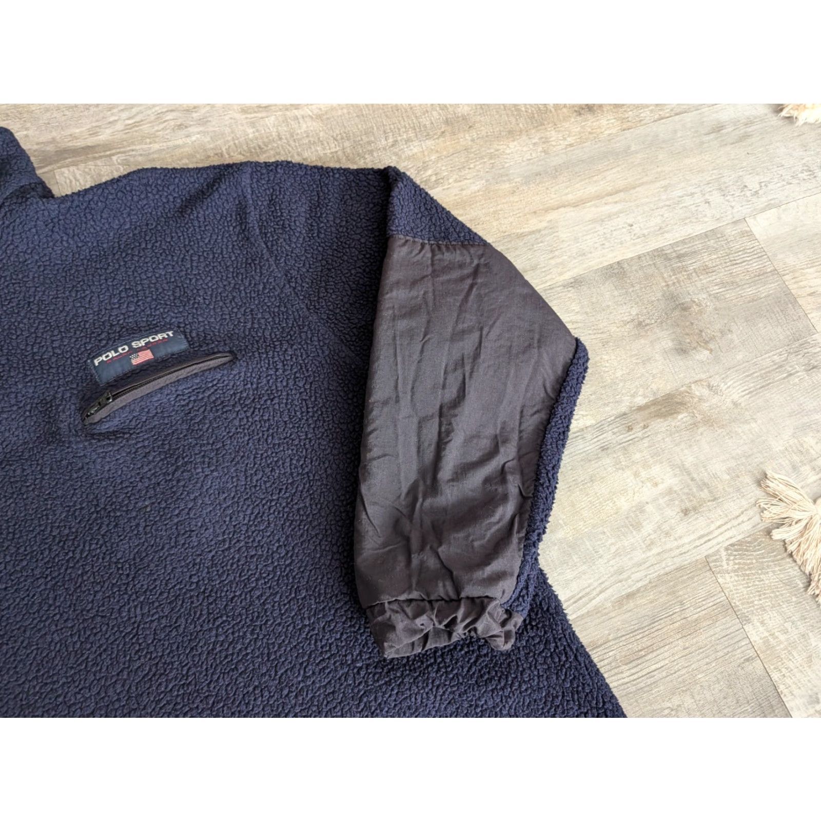 Polo Ralph Lauren VINTAGE Polo Ralph Lauren Polo Sport Pullover Fleece 1/4 Zip - Navy Blue - XL Mens Size US XL / EU 56 / 4 - 3 Thumbnail