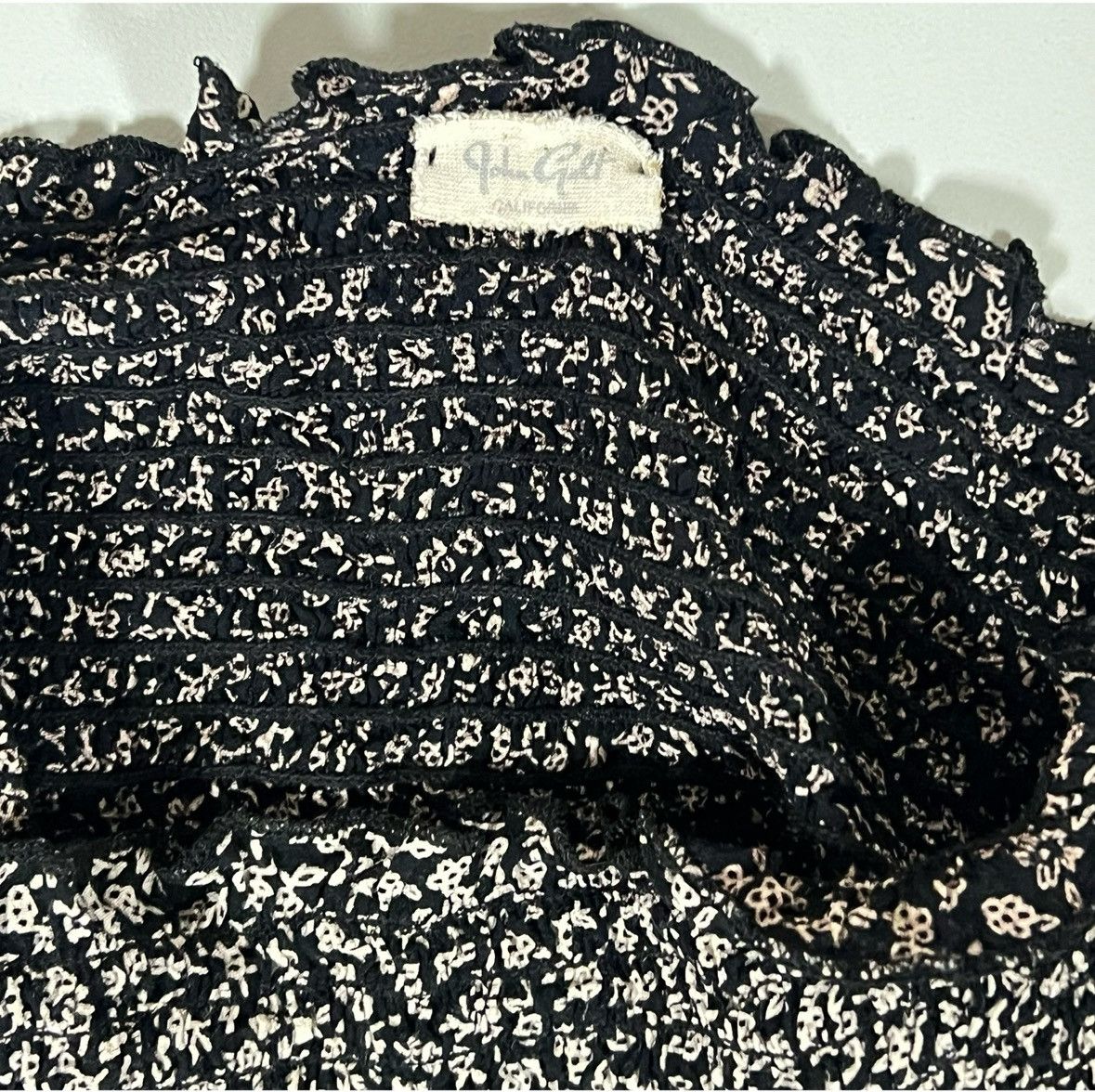 Vintage Black Tan Floral Shirred Boho Tube Top Shirt Blouse Size S🖤✨ Size S / US 4 / IT 40 - 5 Thumbnail