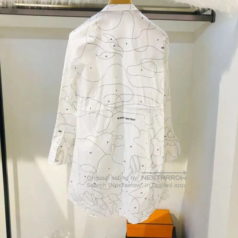 Off-White Off-White Patterned Mid-Length Cotton Dress . Size XS / US 0-2 / IT 36-38 - 4 Thumbnail