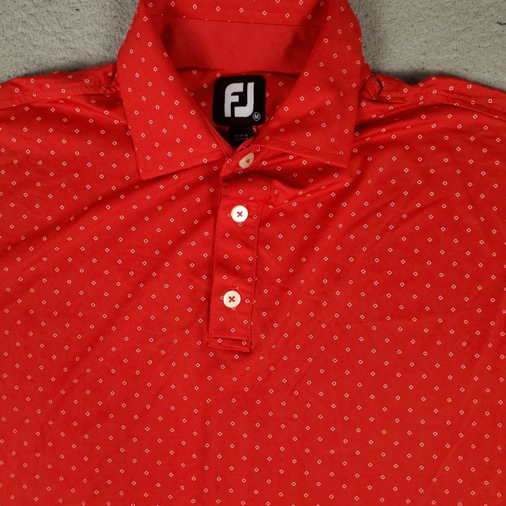 Footjoy FootJoy Polo Shirt Mens M Red Geometric Fort Lauderdale Golf Shirt Mens Red Geometric Fort Lauderdale Golf FCJ Polo Shirt Size US M / EU 48-50 / 2 - 2 Thumbnail