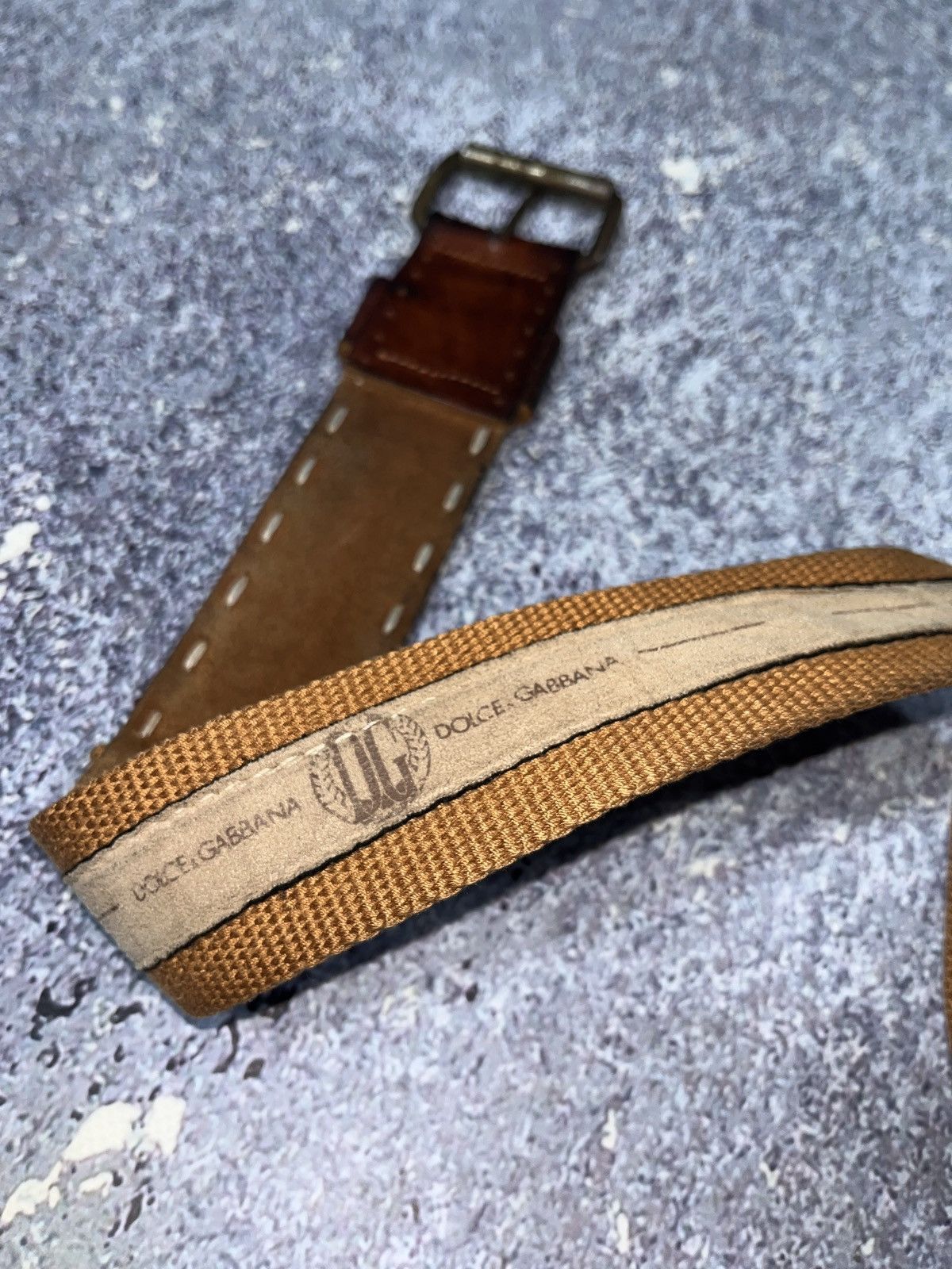 Dolce & Gabbana Vintage Dolce Gabbana Leather Cotton Belt Big Logo Monogram Size ONE SIZE - 4 Thumbnail
