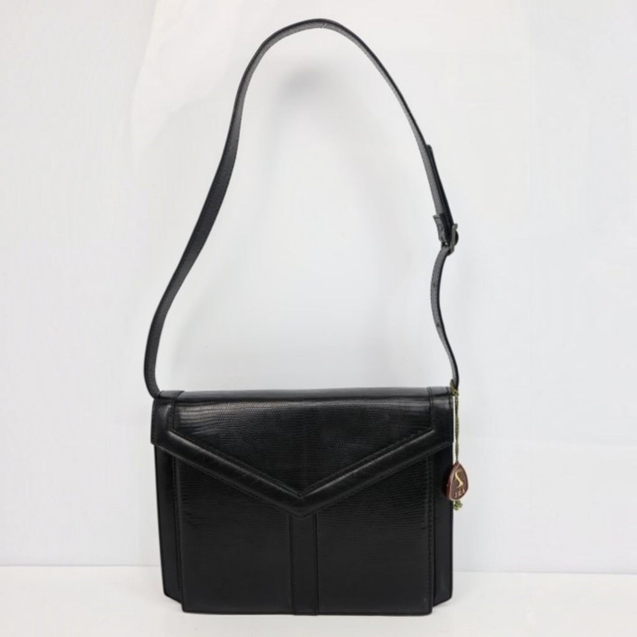 Yves Saint Laurent Yves Saint Laurent Black Y Logo Lizard Embossed Leather Size ONE SIZE - 1 Thumbnail