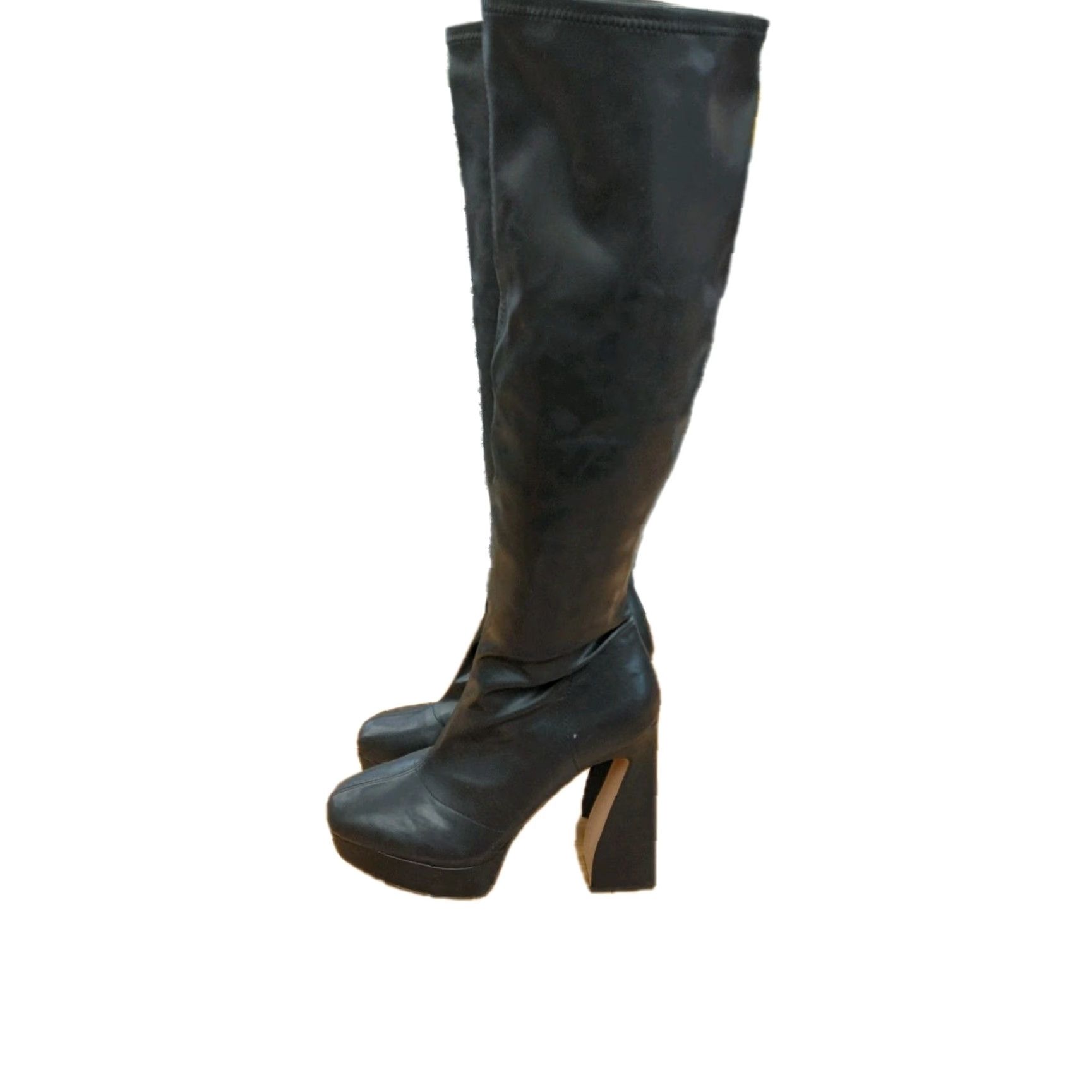 Jessica Simpson Jessica Simpson Platform Knee Boots NWOT 8.5 Black Faux Suede Daniyah Heel Womens Boots Size US 9 / IT 39 - 3 Thumbnail