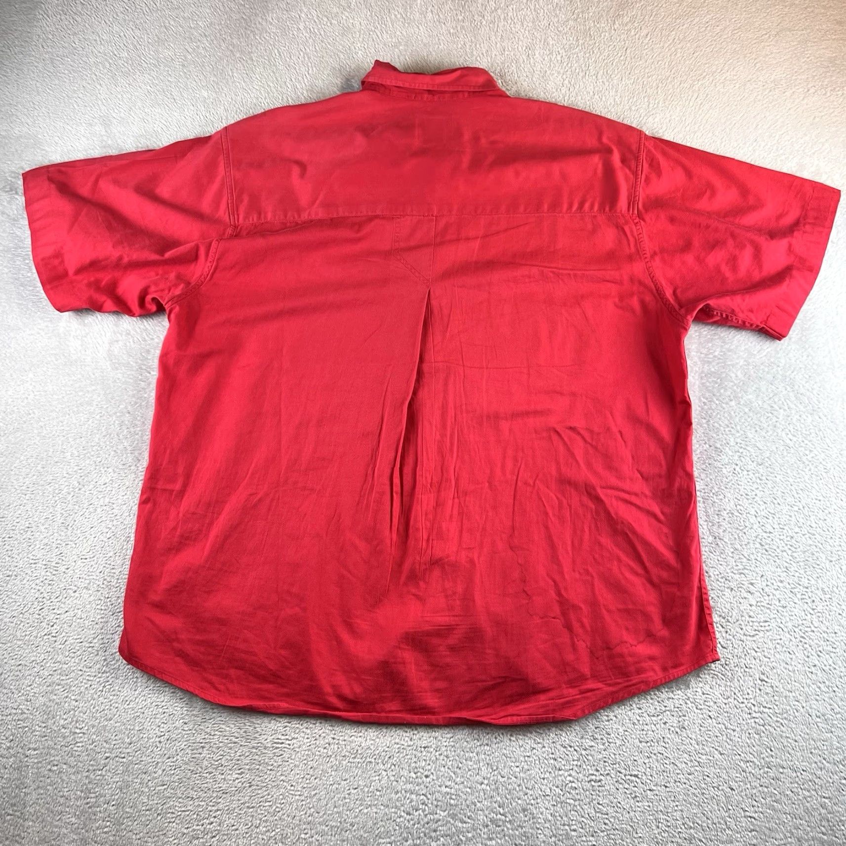 Vintage VTG Ducks Unlimited Shirt Button-Up Mens L Red Short Sleeve Hunting 80s 90s DU Logo Embroidered Reading Size US L / EU 52-54 / 3 - 2 Thumbnail
