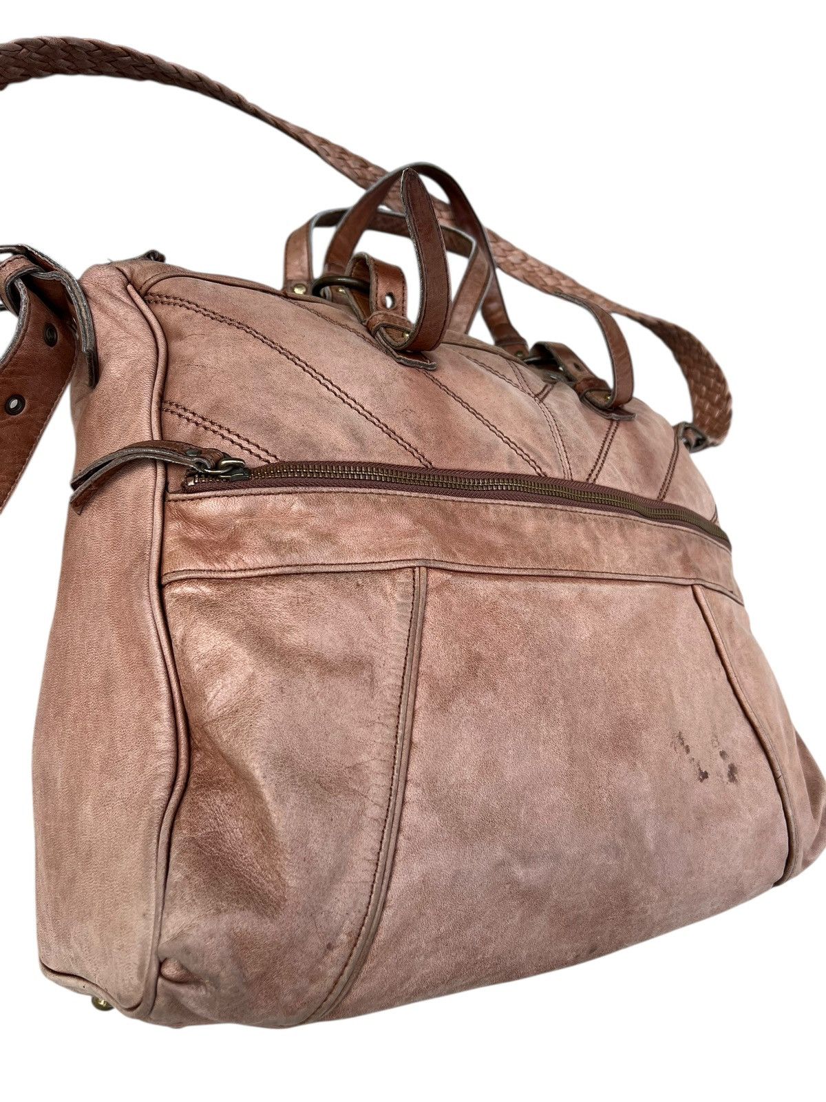 Creed × Leather Creed Japan Faded Patina Leather 2 Way Large Bag Size ONE SIZE - 10 Thumbnail