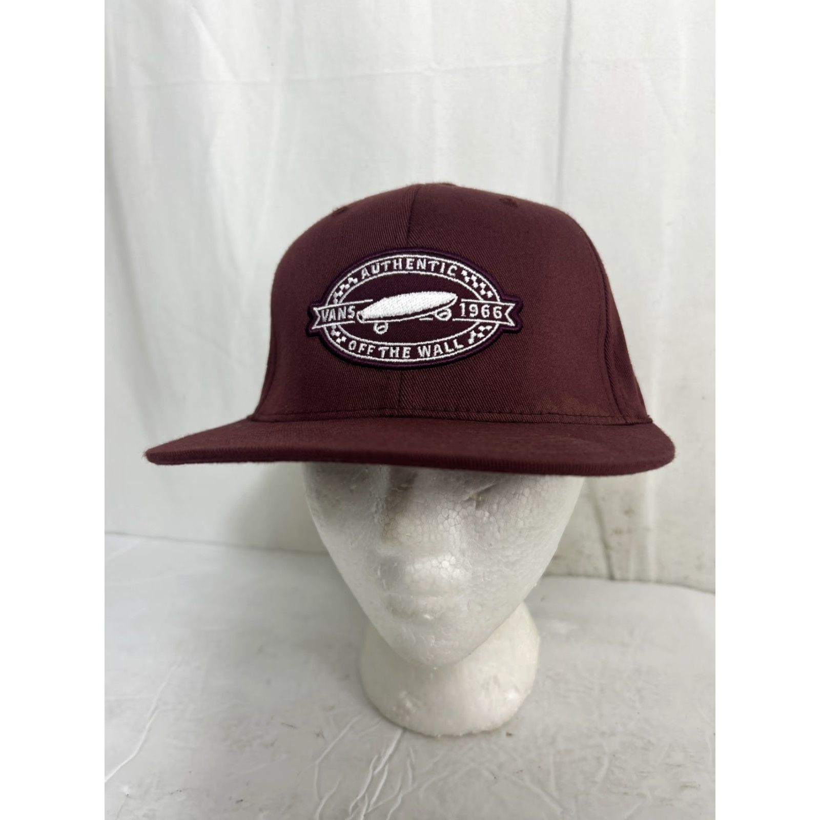 Vans Vans Off The Wall Baseball Hat Mens M Maroon Adjustable Cap Flex Size ONE SIZE - 2 Thumbnail