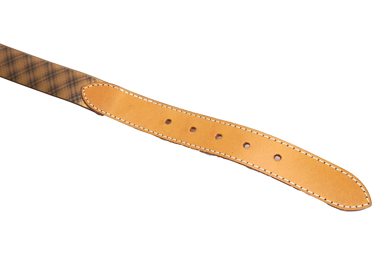 Issey Miyake Metallic Bias Check Leather Belt in Bronze Size ONE SIZE - 5 Thumbnail