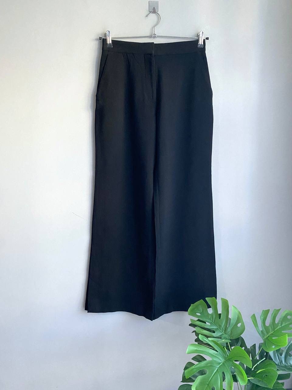 Stella McCartney Stella McCartney Women's Black Wool Wid-Leg Solid Pants, 44 Size 30" / US 8 / IT 44 - 1 Thumbnail