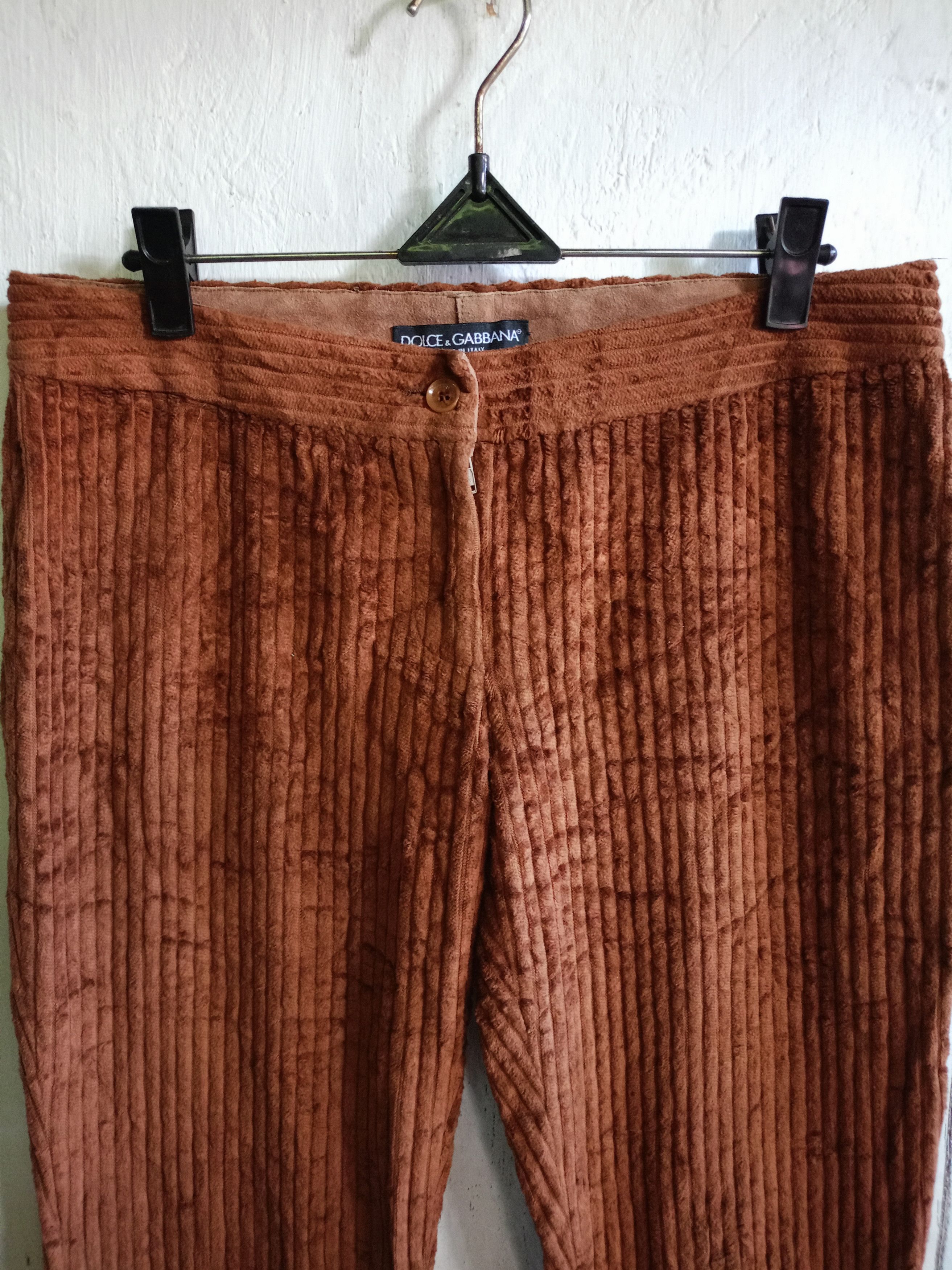 Dolce & Gabbana Dolce Gabbana Low-Rise Velvet Corduroy Pants Size 30" / US 8 / IT 44 - 3 Thumbnail