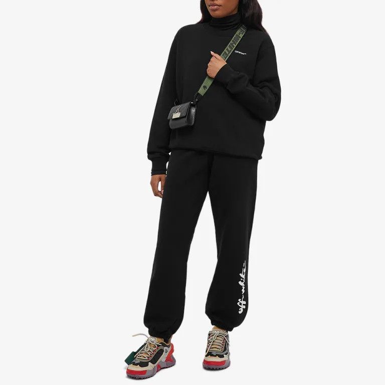 Off-White o1gr1nt0425 Painter Logo Cuffed Sweatpant in Black Size 27" / US 4 / IT 40 - 4 Thumbnail