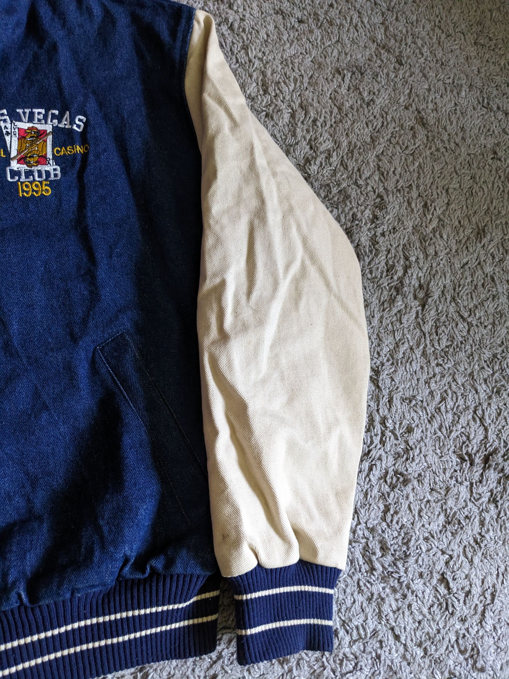 Vintage Camco Las Vegas Hotel Casino Club 1995 Denim Bomber Jacket Size US L / EU 52-54 / 3 - 3 Thumbnail