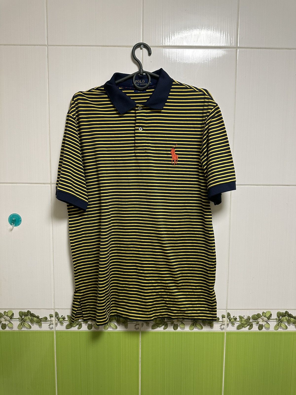 Polo Ralph Lauren × Ralph Lauren Vintage Polo Ralph Lauren PRO FIT Polo Shirt Yellow Stripe Size US M / EU 48-50 / 2 - 1 Thumbnail