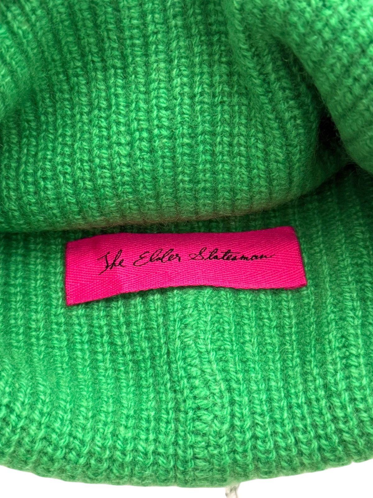 The Elder Statesman 100% Cashmere Gecko Green Beanie Size ONE SIZE - 5 Thumbnail