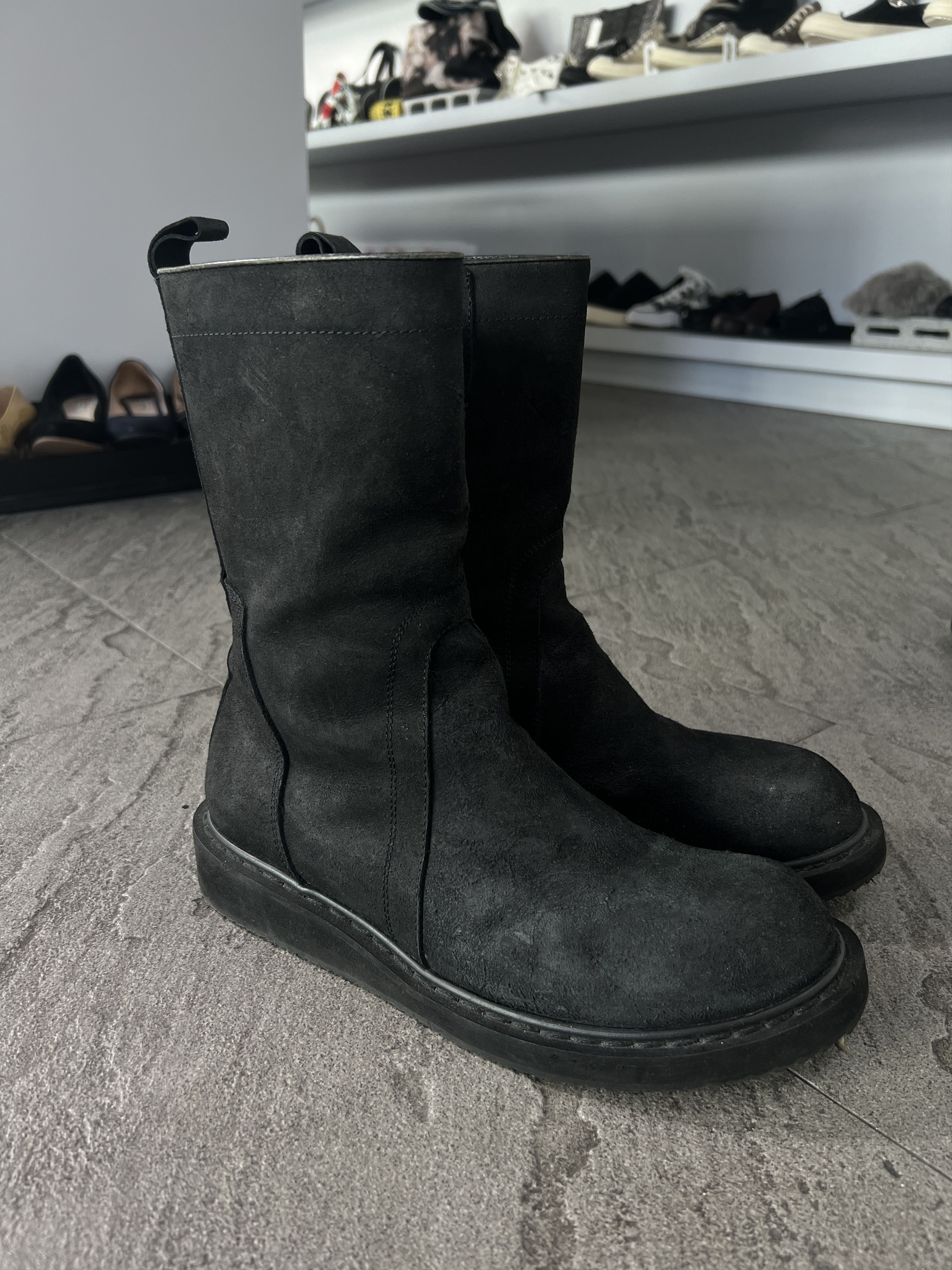 Rick Owens Rick Owens Distressed Leather Zip Boots Black EU41 Size US 8 / EU 41 - 5 Thumbnail