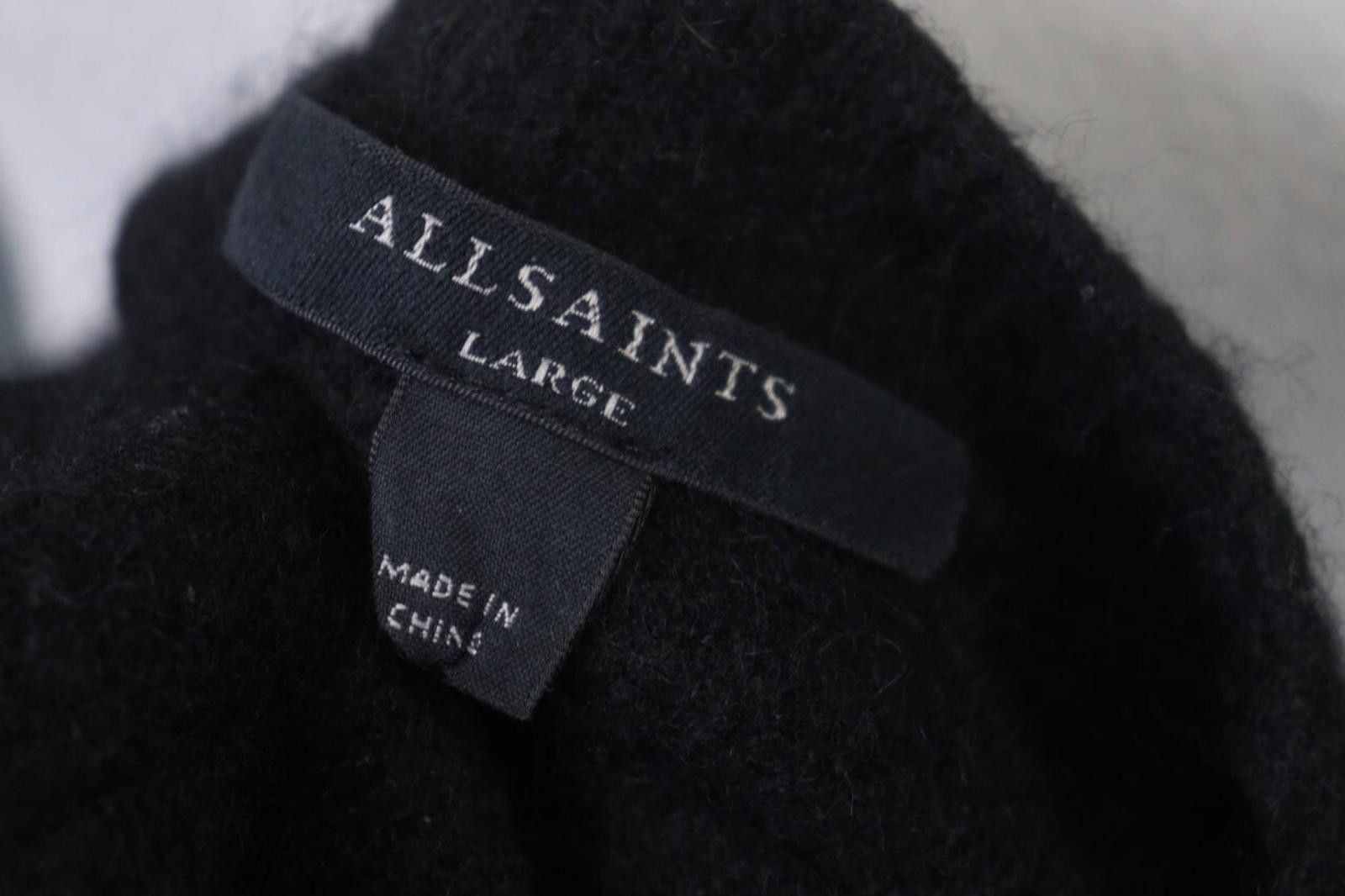 Allsaints AllSaints Black Wool Crew Neck Cropped Sweater Size L Size L / US 10 / IT 46 - 11 Thumbnail