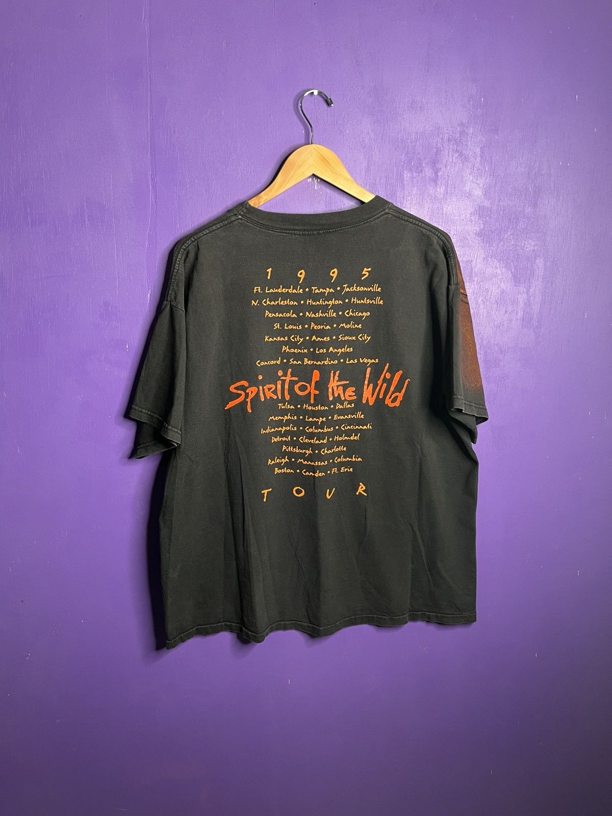 Band Tees × Vintage Vintage 1995 Ted Nugent spirit of the wild AOP tour tee Size US XL / EU 56 / 4 - 2 Thumbnail