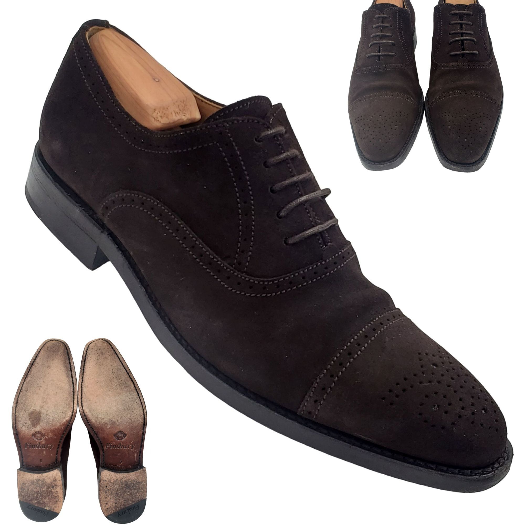 Other UK England Finsbury Dress Shoes Mens 6.5 Brown Suede Leather Size US 6.5 / EU 39-40 - 13 Thumbnail