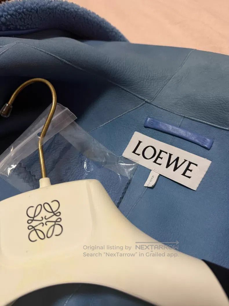 Loewe Loewe Fur and Leather Jacket, Blue Front Short Back Long Size XXS / US 00 / IT 34 - 7 Thumbnail