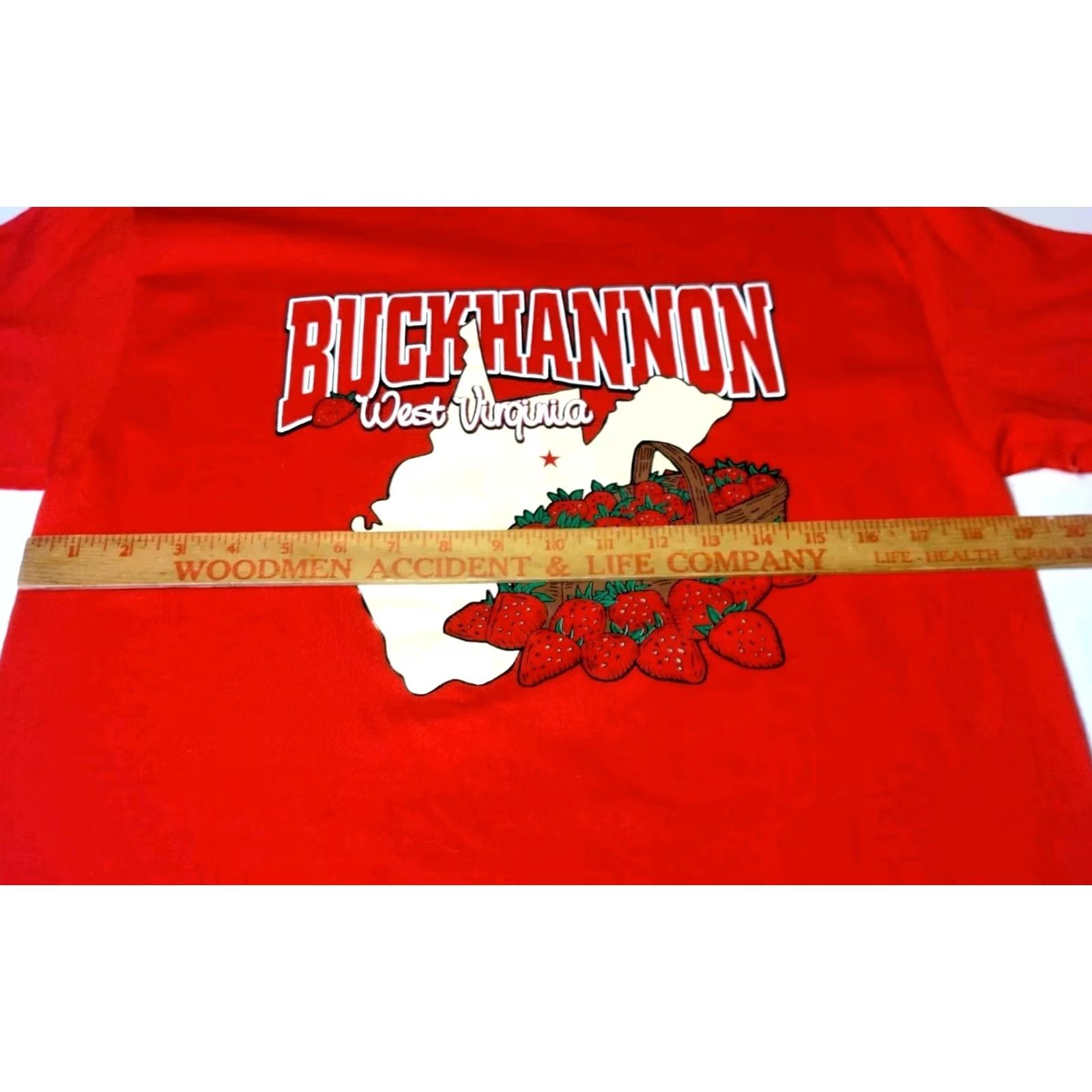 Vintage Buckhannon West Virginia Shirt Medium Red 100% Cotton T-Shirt Men MW Regular Knit Strawberry Farm WV WV Strawberry Festival Size US M / EU 48-50 / 2 - 4 Thumbnail