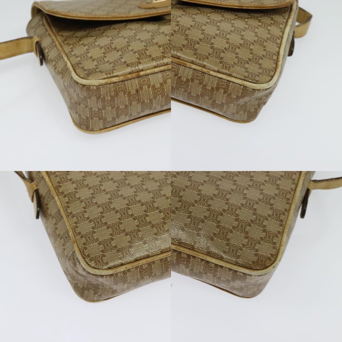 Celine CELINE Macadam Canvas Shoulder Bag Pvc Beige Gold Size ONE SIZE - 10 Thumbnail