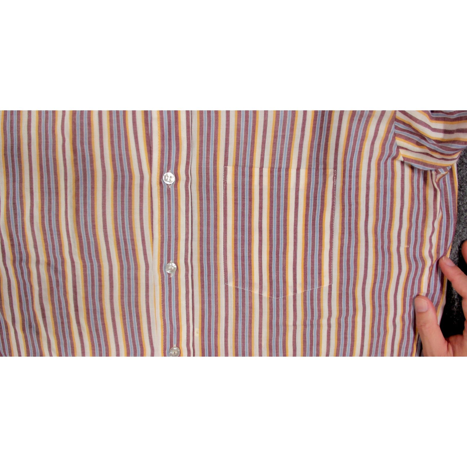 Vintage Darwin Vintage 70s Sheer Striped Disco Overshirt Mauve Size US M / EU 48-50 / 2 - 10 Thumbnail
