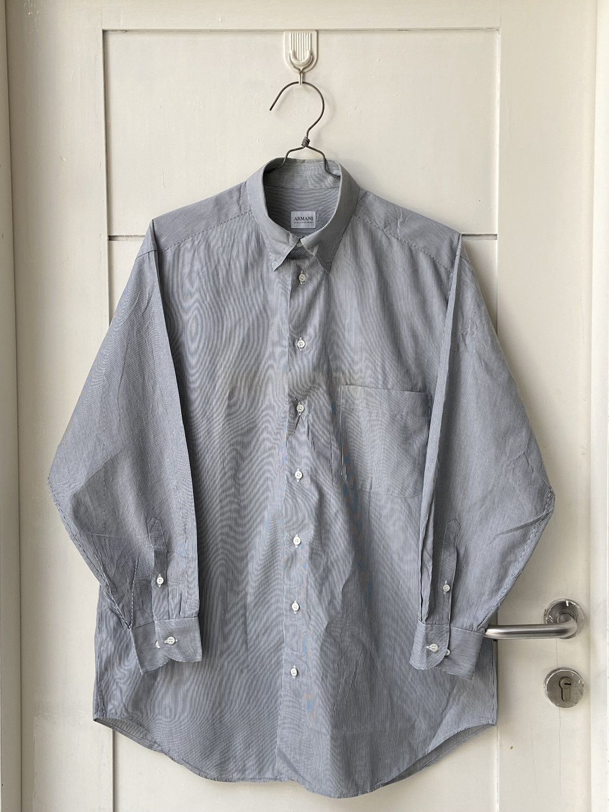 ARMANI COLLEZIONI Grey Striped Shirt