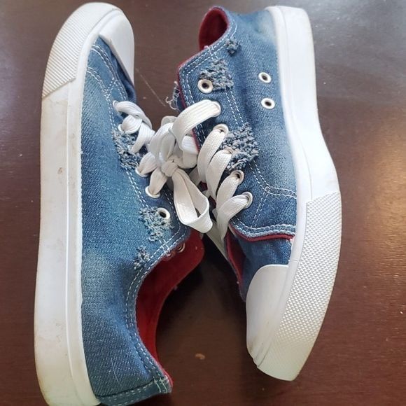 Designer Bobbie Brooks Blue Jean Tie Sz. 8 Sneakers Size US 8 / IT 38 - 4 Thumbnail