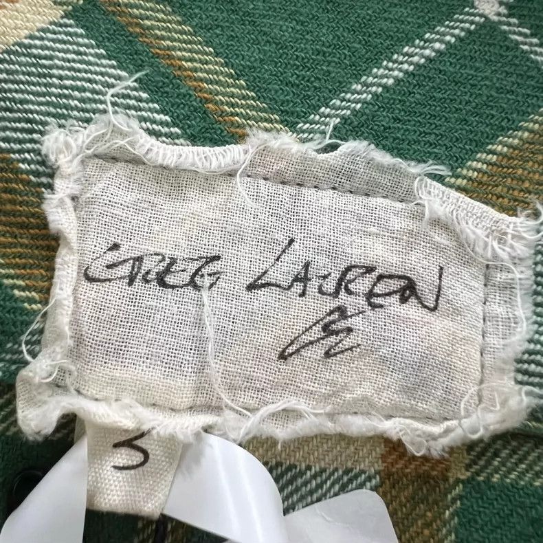 Greg Lauren greg laurenGreen plaid long sleeved shirt 2506-Nextarrow Size US M / EU 48-50 / 2 - 4 Thumbnail