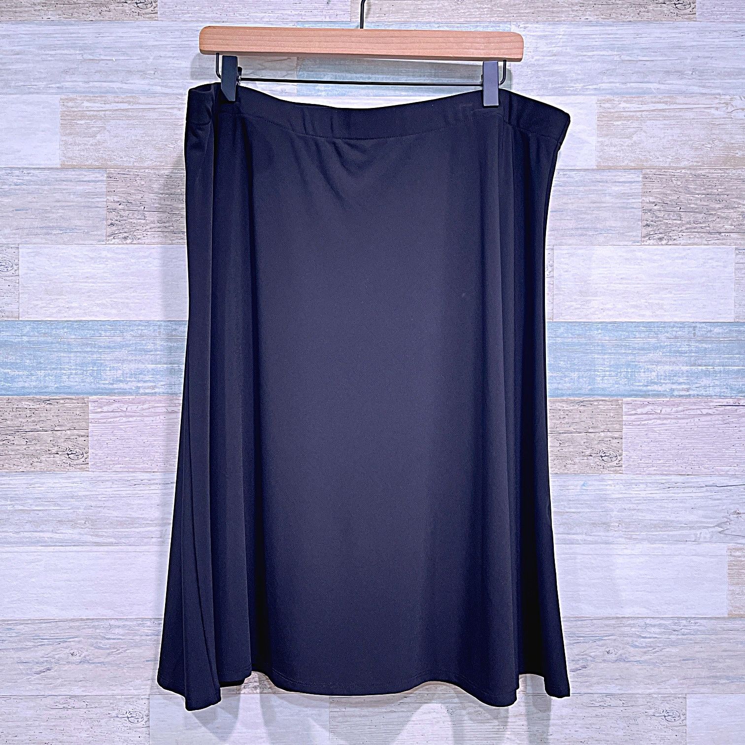 Chicos CHICOS Stretchy Jersey Knit Pull On Skirt Black Womens XL 3 Size 38" / US 16 / IT 52 - 1 Thumbnail