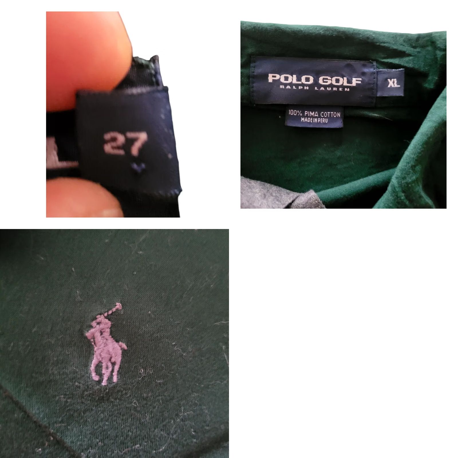 Ralph Lauren Polo Golf Ralph Lauren Polo Shirt XL Dark Green 100% Pima Cotton, Short Sleeve, Collared Polo Shirt, Used - Good Condition Size US XL / EU 56 / 4 - 8 Thumbnail