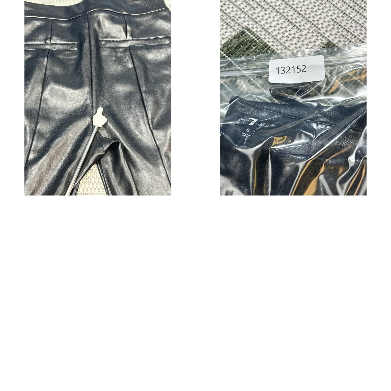 7 For All Mankind VINTAGE 7 For All Mankind Faux Leather Pants Black Womens Small Mid Rise Flare Leg Size 28" / US 6 / IT 42 - 9 Thumbnail