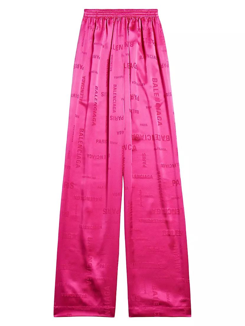 Balenciaga o1mt1gz0924 Bal Paris Allover Fluid Tracksuit Pants in Pink Size 28" / US 6 / IT 42 - 1 Thumbnail