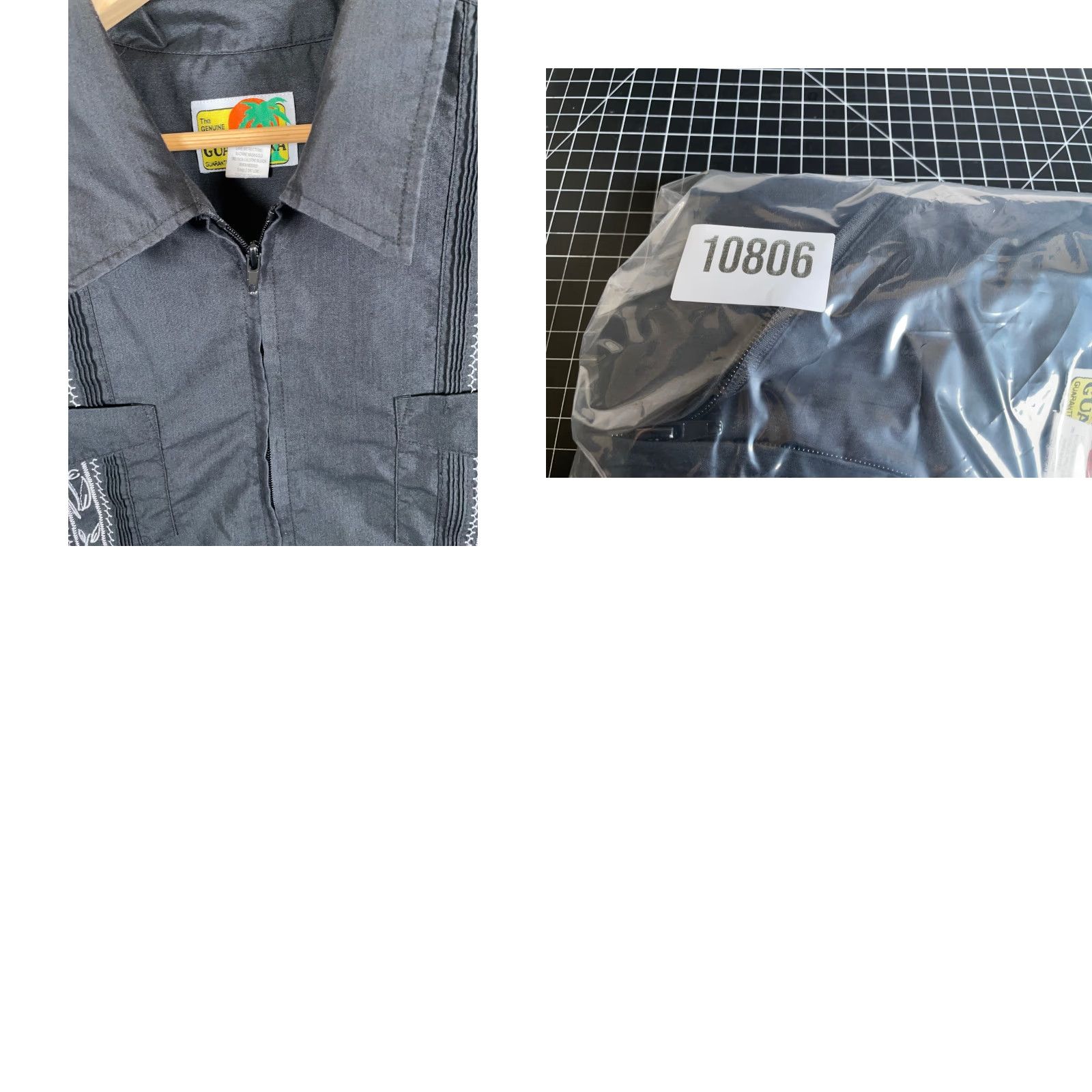 Haband VINTAGE Haband Guayabera Pocket Shirt Men's 3X Black Cotton Blend Zip Up Cuban Tony Soprano Shirt Size US XXL / EU 58 / 5 - 8 Thumbnail