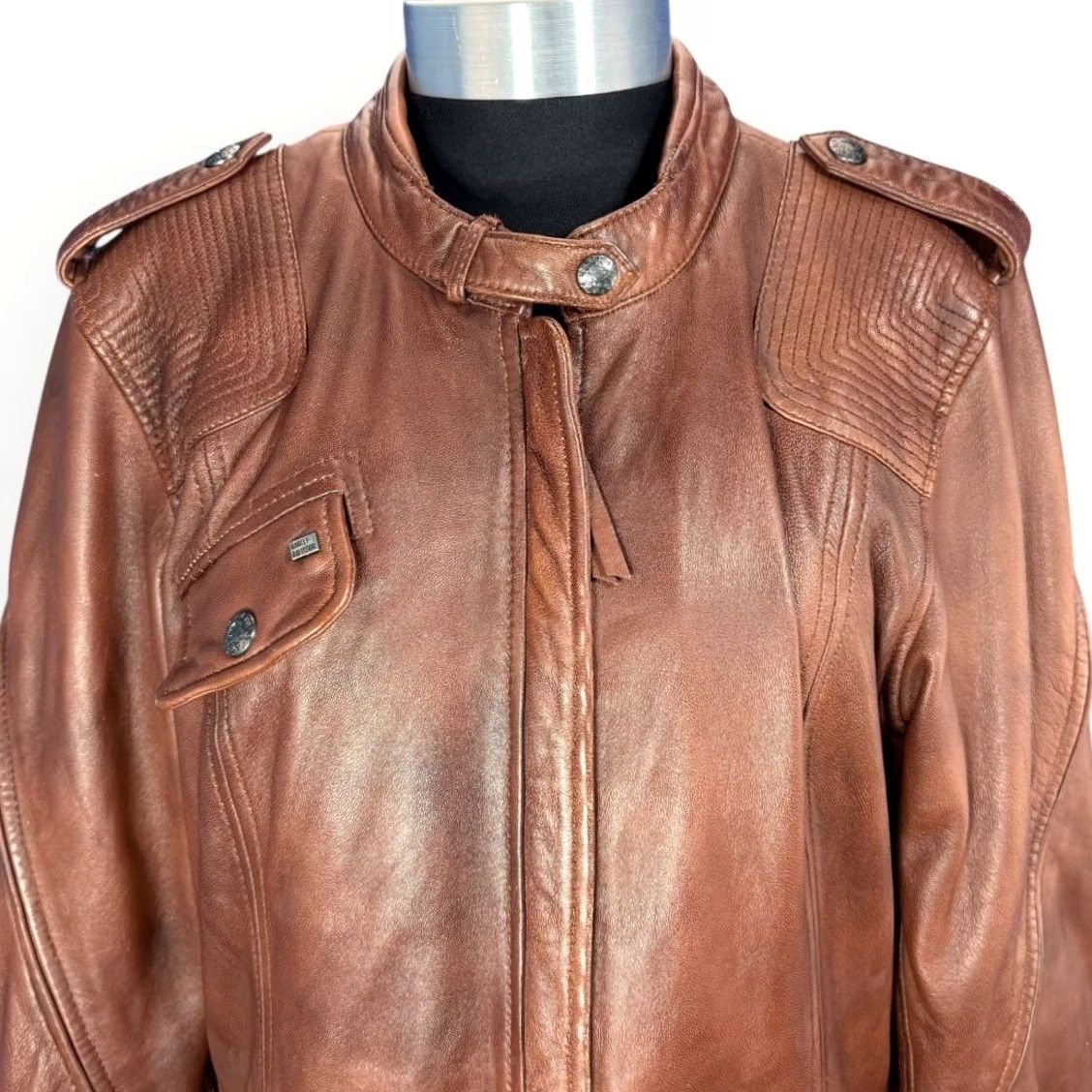 Harley Davidson VINTAGE Harley-Davidson Women's Uproot Genuine Sheepskin Leather Jacket Size XL Biker Size XL / US 12-14 / IT 48-50 - 2 Thumbnail