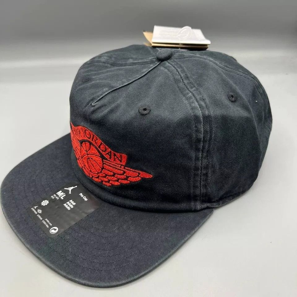 Jordan Brand Air Jordan Wings Hat Men M-L Denim Washed Jumpman Strap Back Size ONE SIZE - 2 Thumbnail