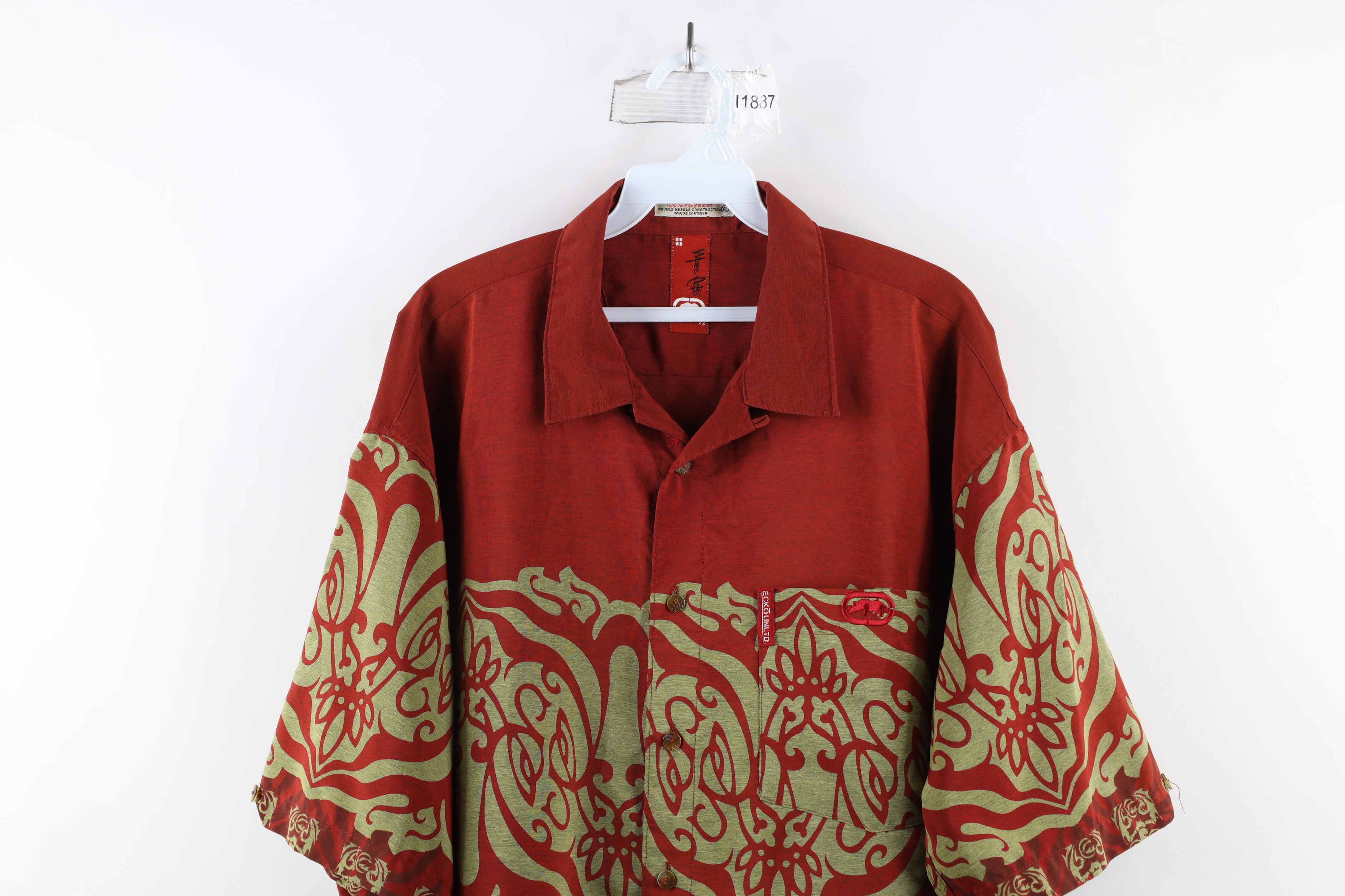 Marc Ecko × Vintage Vintage 90s Marc Ecko Tribal Scorpion Hawaiian Button Shirt Size US XL / EU 56 / 4 - 2 Thumbnail