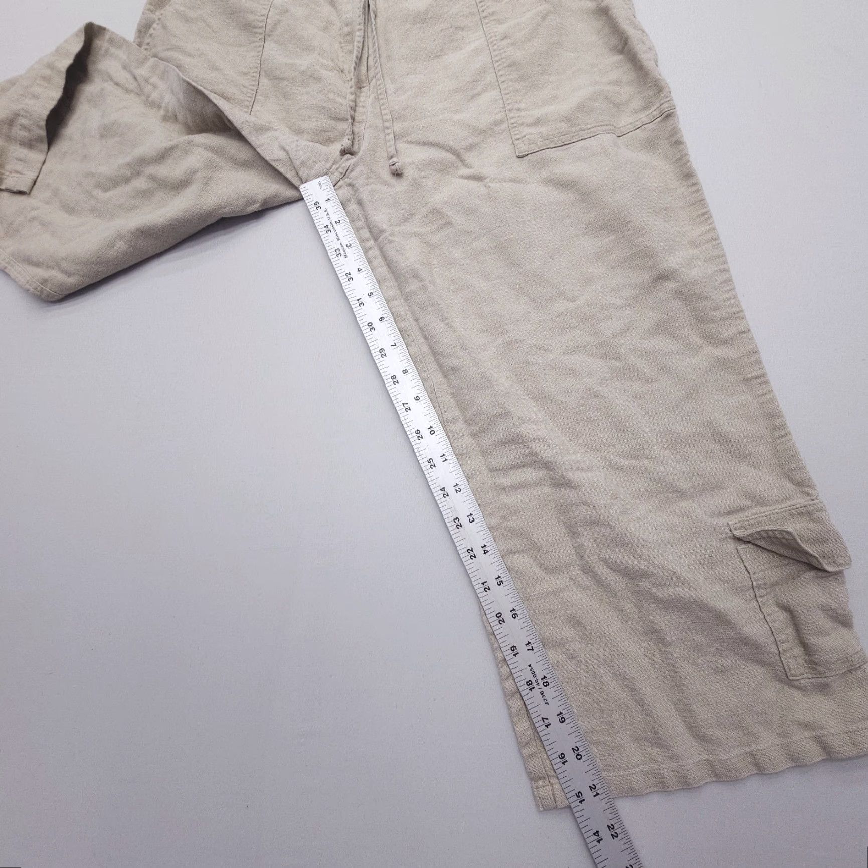 Eddie Bauer Eddie Bauer Capri Pants Womens 12 Petite Beige Cotton Linen Casual Gorp Size 34" / US 12 / IT 48 - 7 Thumbnail