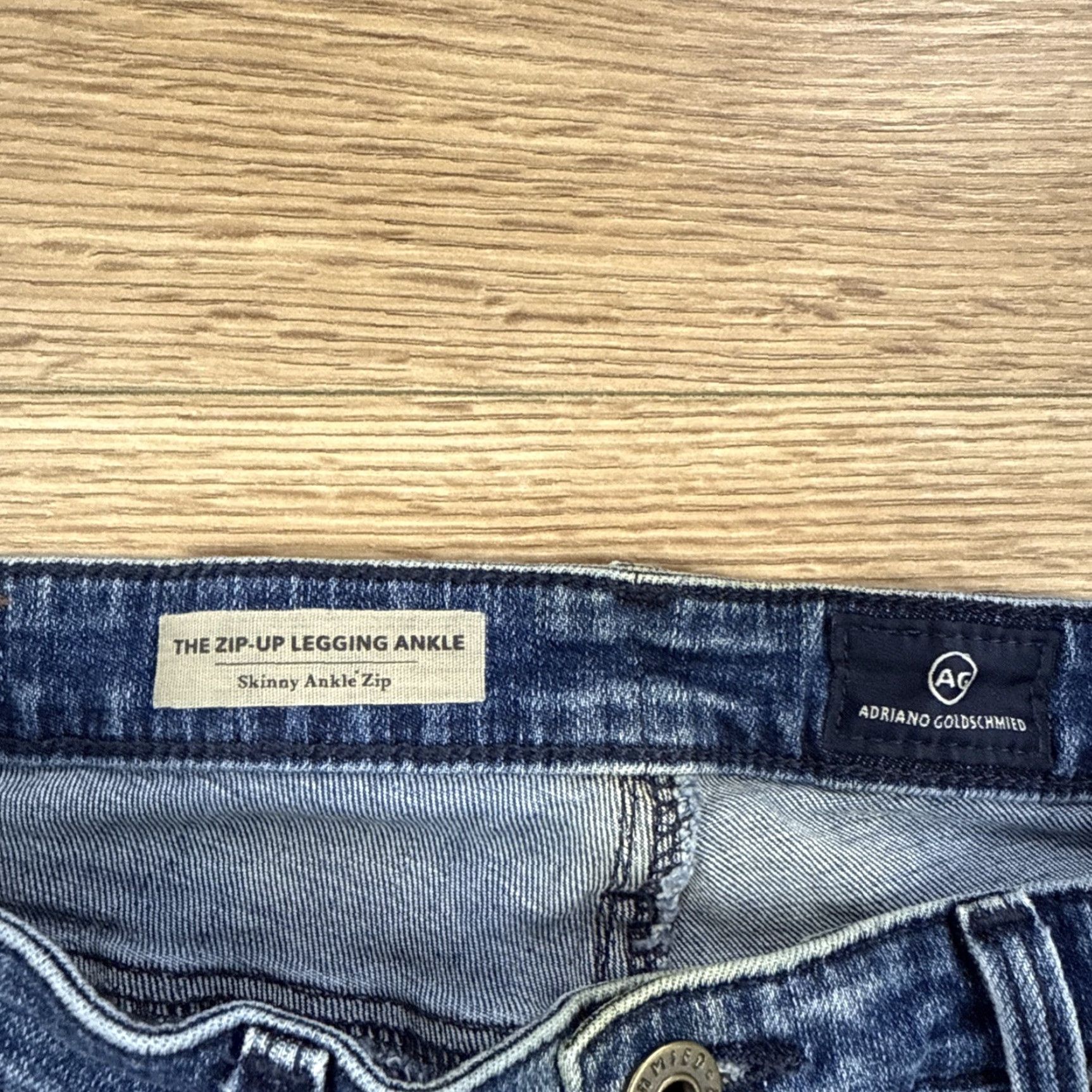 Denime AG Adriano Goldschmied Jeans Womens Blue 27 The Zip Up Legging Ankle Denim Size 27" / US 4 / IT 40 - 2 Thumbnail