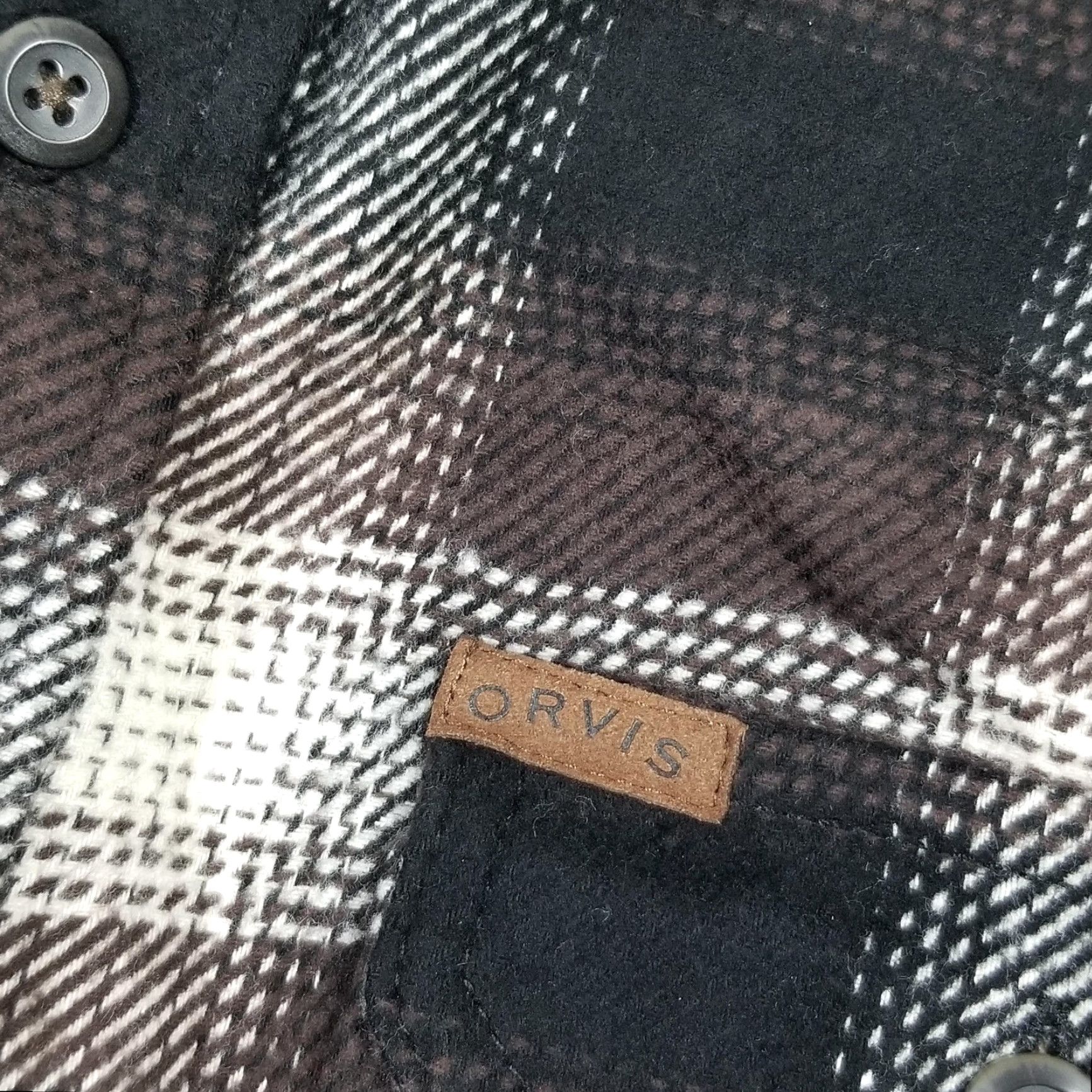 Orvis VINTAGE Orvis Shirt Flannel Mens XL Brown Black Plaid Long Sleeve Ozarks Collection Size US XL / EU 56 / 4 - 2 Thumbnail