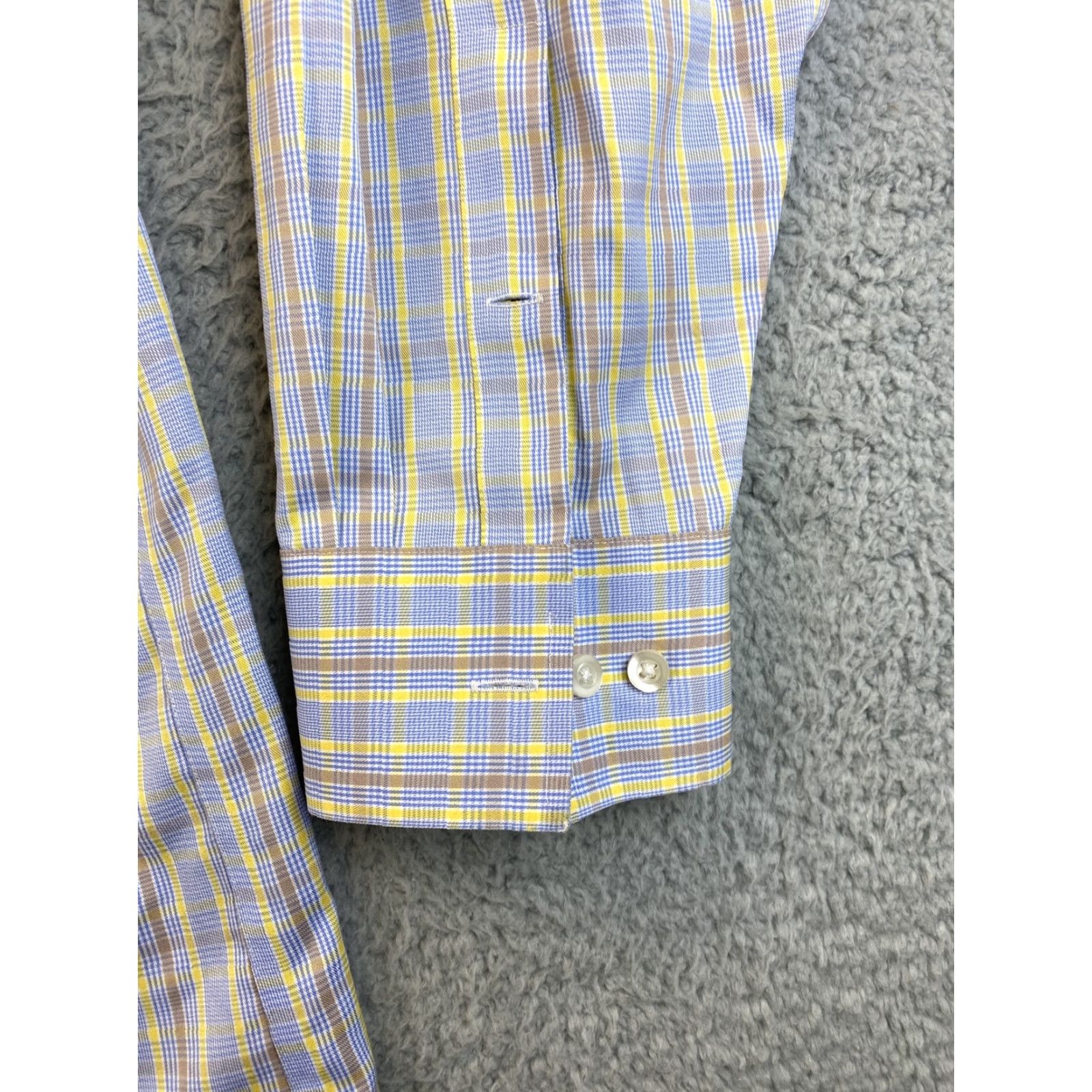 Michael Kors Michael Kors Mens Shirt Long Sleeve Plaid Casual Dress Shirt XXL Blue Yellow Cotton Size US XXL / EU 58 / 5 - 6 Thumbnail