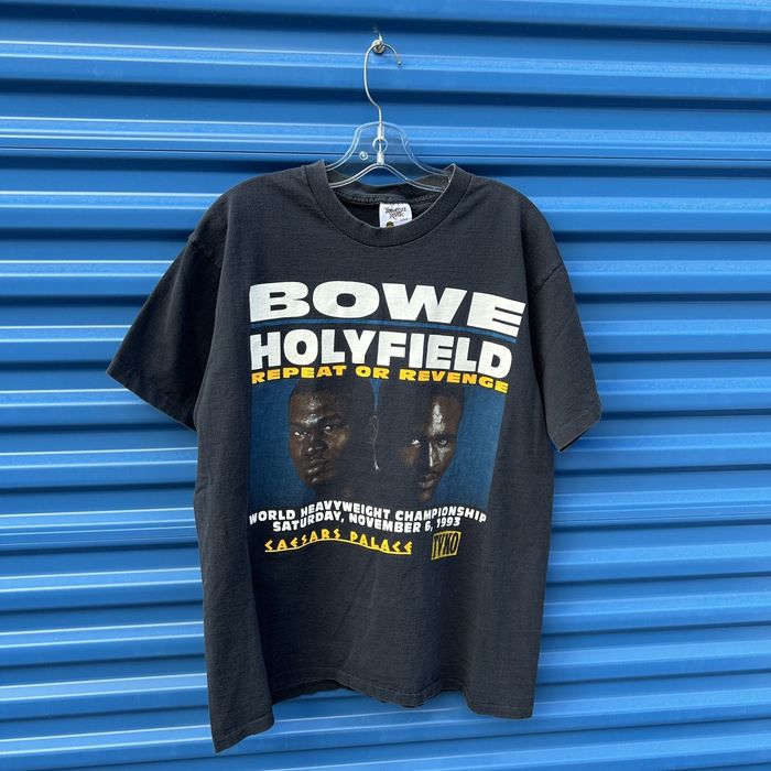 Vintage RARE⭐️1993 Bowe vs Holyfield Promo T-Shirt | Grailed