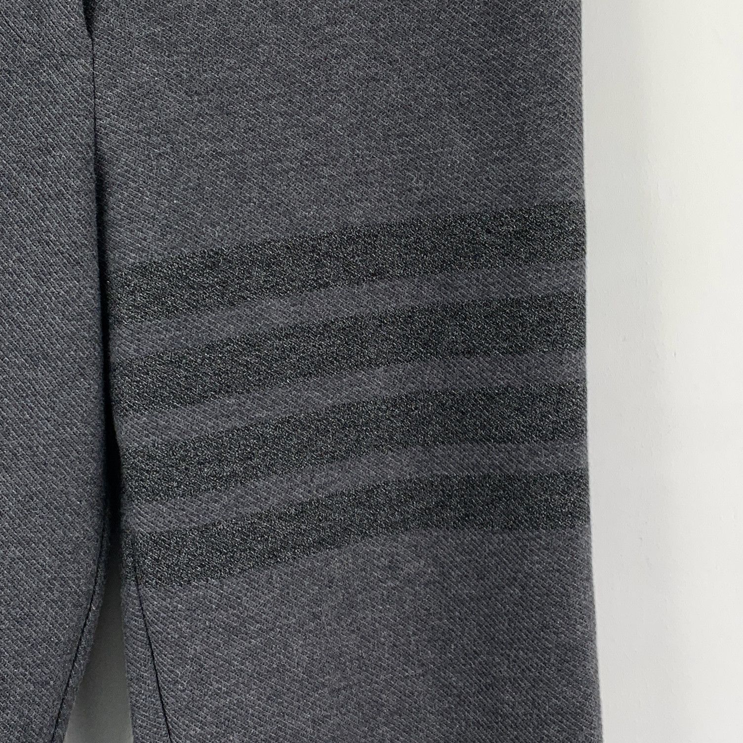 Thom Browne Thom Browne Four-Bar Cotton Pants Dark Grey (36) Size 25" / US 0 / IT 36 - 4 Thumbnail
