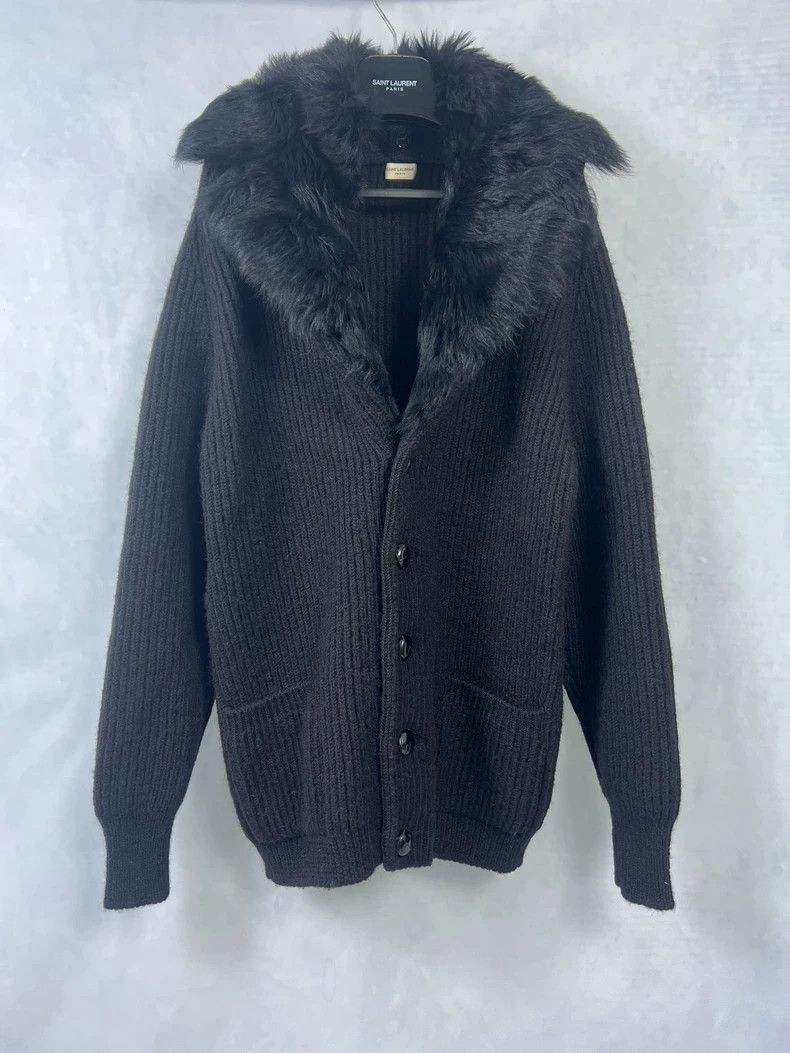Saint Laurent Paris saint Laurent paris16fw teddy wool shawl neck sweater 2503 Size US M / EU 48-50 / 2 - 1 Thumbnail